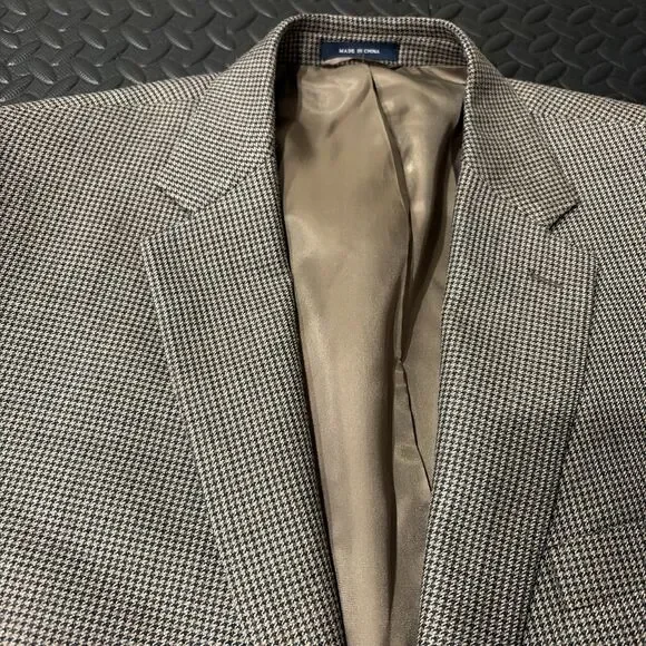 Vtg Ralph Lauren Sport Dillard’s Coat Blazer Brown Tweed Mens 48L Silk Wool Blnd